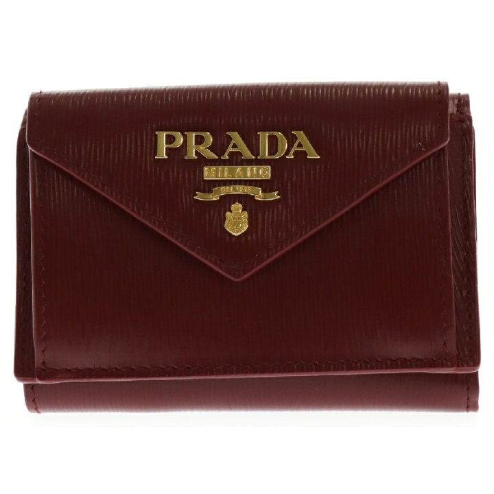 楽天市場】PRADA(プラダ) サフィアーノレザー ロゴプレート付き3つ折り 