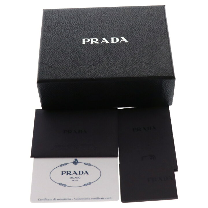 楽天市場】PRADA(プラダ) サフィアーノレザー ロゴプレート付き3つ折り 