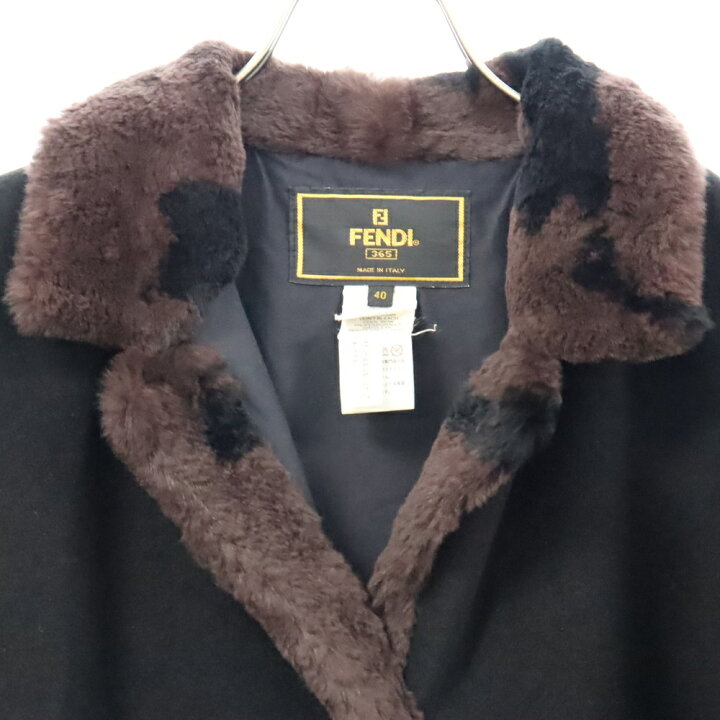 楽天市場】FENDI(フェンディ) サイズ:40 カモ柄 ファーカラーラペル 