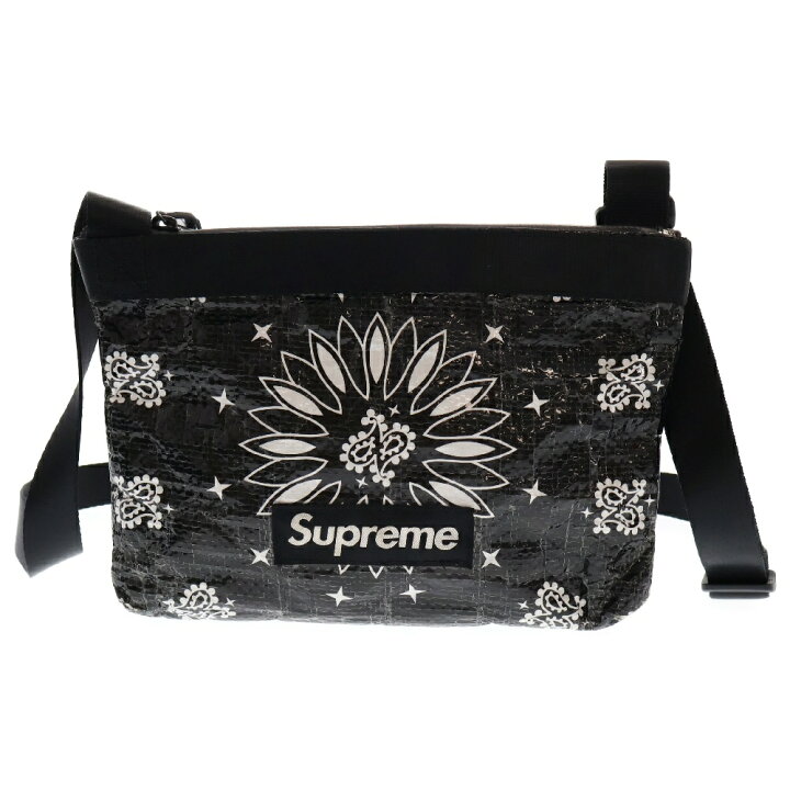 Supreme メッセンジャーバッグ 花柄 黒