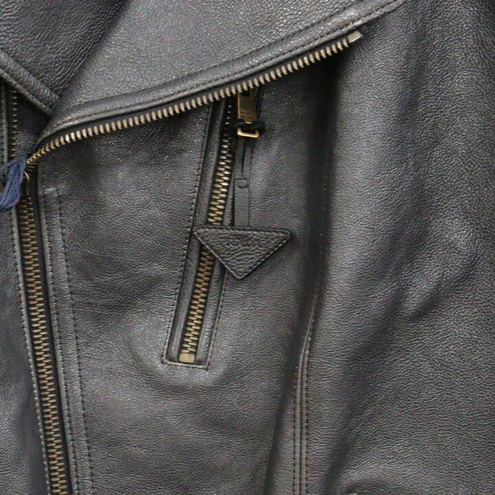 楽天市場】PRADA(プラダ) サイズ:52 ラムスキン レザーダブル 
