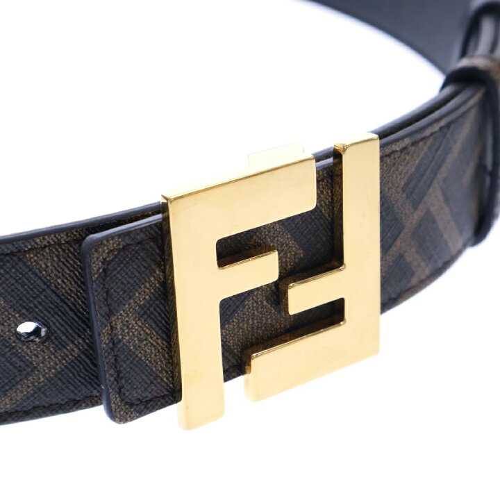 楽天市場】FENDI(フェンディ) ズッカ柄 リバーシブルベルト ブラック 
