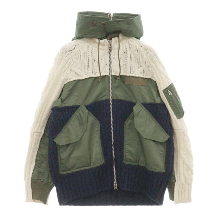 楽天市場】Sacai(サカイ) サイズ:2 19AW CABLE KNIT MA-1 JACKET 
