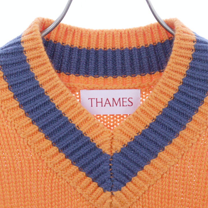 楽天市場】Thames(テムズ) サイズ:L ロゴ刺繍 Vネック ヘビーウェイト 