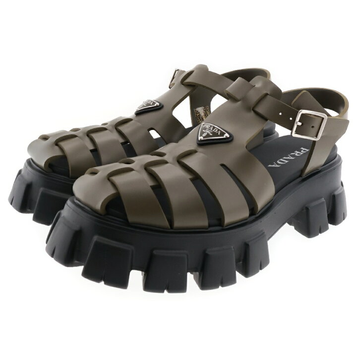 楽天市場】PRADA(プラダ) サイズ:10 MONOLITH RUBBER SANDAL モノリス  