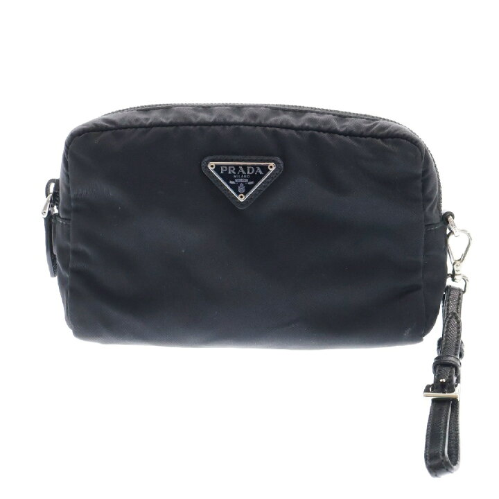 楽天市場】PRADA(プラダ) リストレット ポーチ ナイロン シルバー金具 