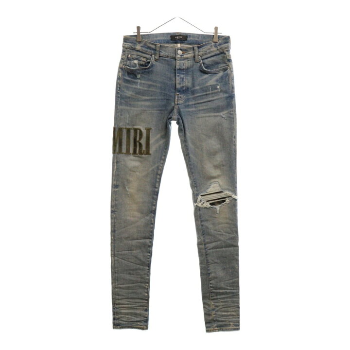 楽天市場】AMIRI(アミリ) サイズ:32 23SS ロゴパッチダメージデニム 