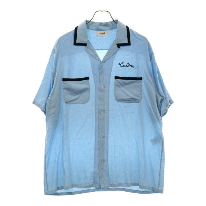 楽天市場】CELINE(セリーヌ) サイズ:39 21SS Loose Bowling Shirt ロゴ 