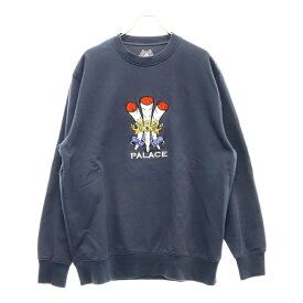 Palace Skateboards(パレススケートボーズ) サイズ:XL 20AW Ich Bun Crew 刺繍 クルーネックスウェットトレーナー ネイビー【中古】【程度A】【カラーネイビー】【取扱店舗BRING THRIFT CLOSET】