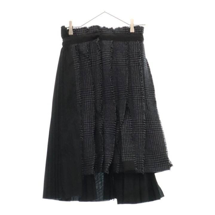 楽天市場】Sacai(サカイ) サイズ:1 18AW Pleat Wrap Skirt-Tweed  