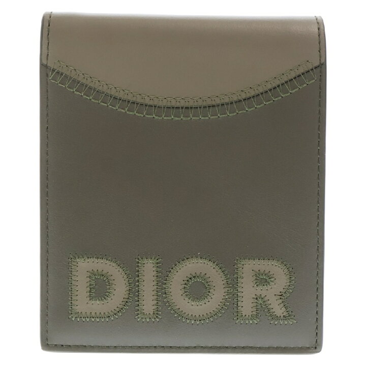 楽天市場】DIOR(ディオール) ロゴ刺繍 二つ折り コンパクトウォレット 