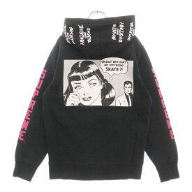 SUPREME(シュプリーム) サイズ:M 17SS ×THRASHER Boyfriend Hooded Sweatshirt スラッシャー グラフィックプリント プルオーバースウェットパーカー フーディー ブラック【中古】【程度B】【カラーブラック】【オンライン限定商品】