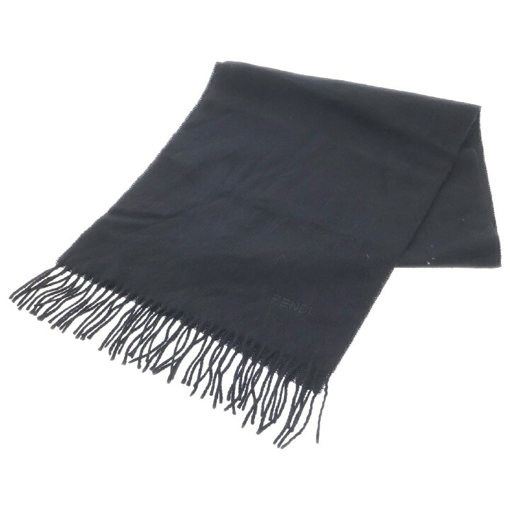 楽天市場】FENDI(フェンディ) ロゴ刺繍 マフラー レディース ブラック  