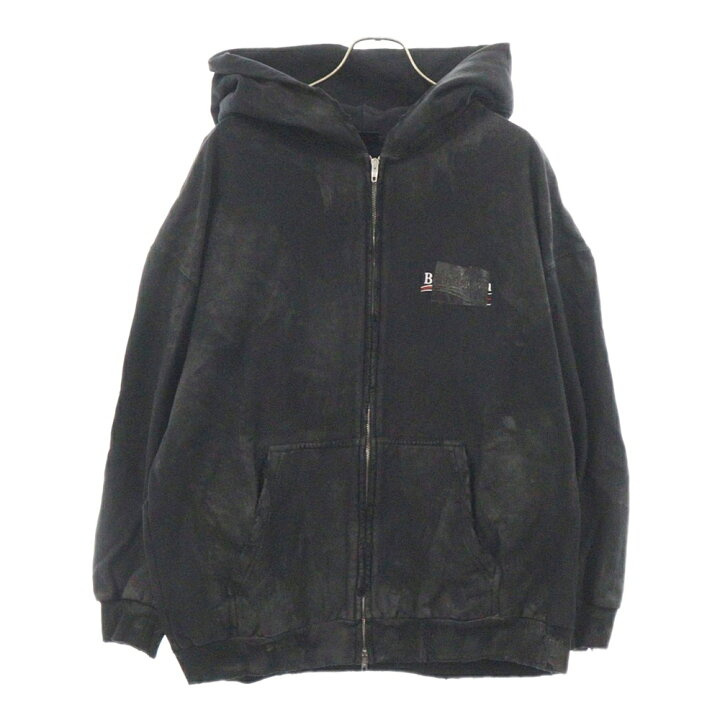 BALENCIAGA バレンシアガ キャンペーンロゴダメージ加工ジップアップ  