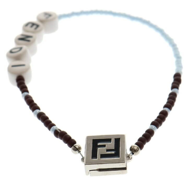 楽天市場】FENDI(フェンディ) ロゴ ビーズ ブレスレット ブルー 