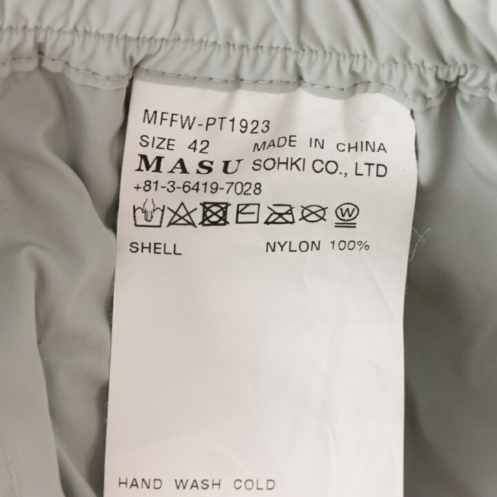楽天市場】MASU(エムエーエスユー) サイズ:42 23AW NYLON BALLON PANT 