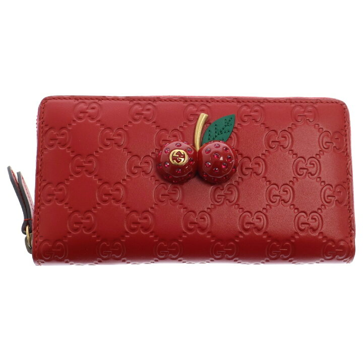 楽天市場】GUCCI(グッチ) グッチシマ チェリー ラウンドジップ長財布 
