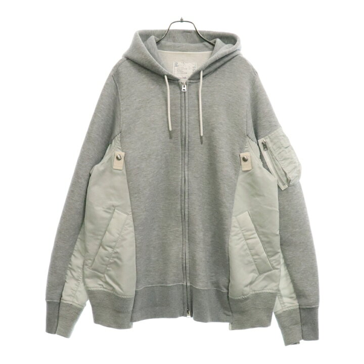 楽天市場】Sacai(サカイ) サイズ:3 Sponge Sweat x Nylon Twill Hoodie  