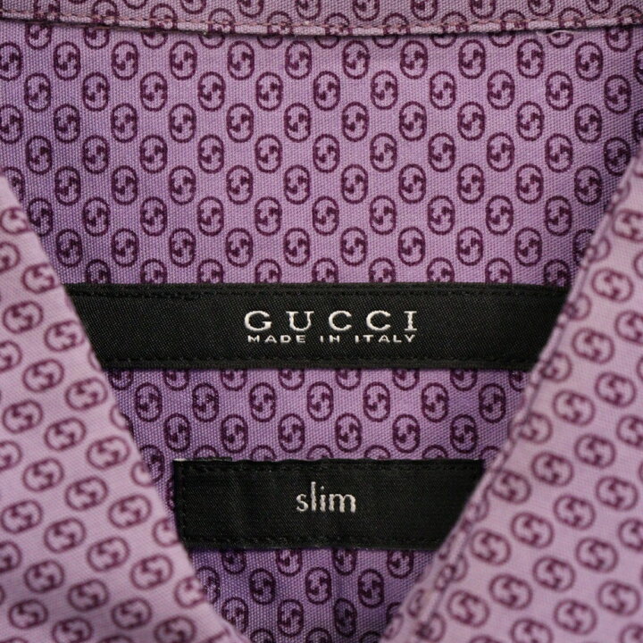 楽天市場】GUCCI(グッチ) サイズ:40 SLIM 総柄 長袖コットンシャツ 