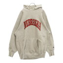 CHAMPION(チャンピオン) サイズ:XXL 90s VINTAGE リバースウィーブ 刺繍タグ前期 NEBRASKA プルオーバーパーカー グレー【中古】【程度B】【カラーグレー】【取扱店舗AWESOME原宿店】