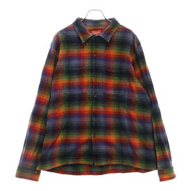 SUPREME(シュプリーム) サイズ:L 21SS Plaid Flannel Shirt プレイド フランネル チェック コットン 長袖シャツ マルチ【中古】【程度A】【カラーマルチカラー】【取扱店舗BRING THRIFT CLOSET 幕張店】