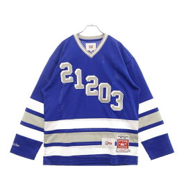 SUPREME(シュプリーム) サイズ:M 21AW ×WTAPS ×Mitchell&Ness Hockey Jersey ダブルタップス ミッチェルアンドネス ホッケージャージー ロンT メッシュ長袖Tシャツ ブルー【新古品/中古】【程度S】【カラーブルー】【オンライン限定商品】