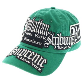 SUPREME(シュプリーム) 23SS City patches 6-Panel ワッペン付き キャップ 帽子 グリーン【中古】【程度A】【カラーグリーン】【取扱店舗BRING渋谷ANNEX店】