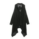 CHROME HEARTS(クロムハーツ) レザーCHプラスパッチ ウール ボタンレス ロングカーディガン ブラック【中古】【程度B】【カラーブラック】【取扱店舗名古屋】