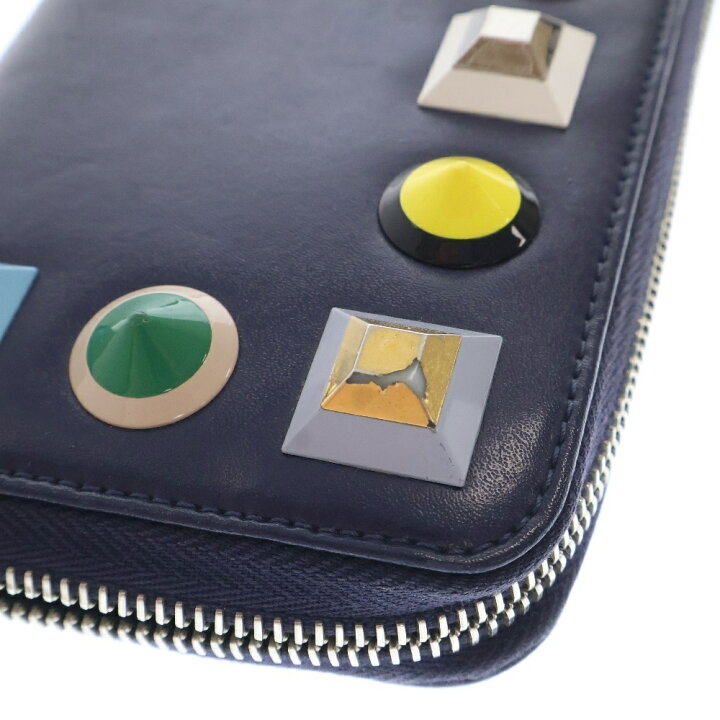 楽天市場】FENDI(フェンディ) スタッズ ラウンドファスナーレザー  