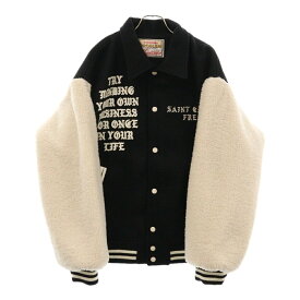 SAINT MICHAEL(セントマイケル) サイズ:XL 24AW ×CPFM Leave Me Alone Varsity Jacket リーブミーアローン バーシティジャケット ブラック SM-YS1-0000-C08【中古】【程度A】【カラーブラック】【取扱店舗名古屋】