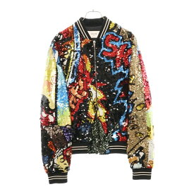 CELINE(セリーヌ) サイズ:46 19SS ×CHRISTIAN MARCLAY SKIZZIX サブレ クリスチャン・マークレー スパンコール ジップアップテディジャケット 2V408865C【中古】【程度A】【カラーマルチカラー】【取扱店舗新宿】
