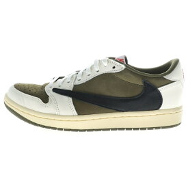 NIKE(ナイキ) サイズ:26.0cm ×TRAVIS SCOTT AIR JORDAN 1 LOW OG SP Reverse Olive トラヴィススコット エアジョーダン1 リバースオリーブ ローカットスニーカー DM7866-200【中古】【程度A】【カラーグリーン】【取扱店舗BRING THRIFT CLOSET 湘南平塚店】