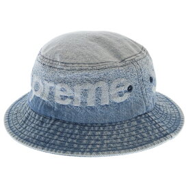 SUPREME(シュプリーム) サイズ:S/M 22SS Fade Jacquard Denim Crusher フェードジャカードデニムクラッシャーハット 帽子 ブルー/ホワイト【中古】【程度B】【カラーブルー】【取扱店舗BRING THRIFT CLOSET 幕張店】