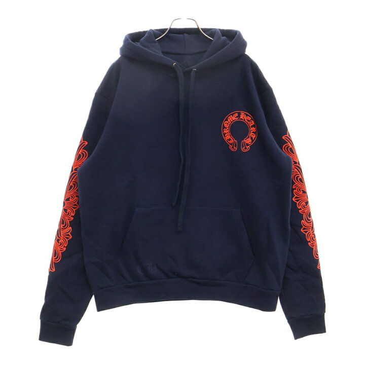 極美品】オンライン限定CHROME HEARTS ネイビー フード付きパーカー