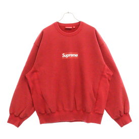 SUPREME(シュプリーム) サイズ:XL 25SS Washed Box Logo Crewneck ウォッシュ加工 ボックスロゴ クルーネック トレーナー レッド【中古】【程度A】【カラーレッド】【取扱店舗WASTE_NOT名古屋店】