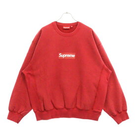SUPREME(シュプリーム) サイズ:XL 25SS Washed Box Logo Crewneck ウォッシュ加工 ボックスロゴ クルーネック トレーナー レッド【中古】【程度A】【カラーレッド】【取扱店舗BRING福岡天神店】