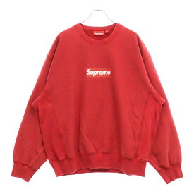 SUPREME(シュプリーム) サイズ:XL 25SS Washed Box Logo Crewneck ウォッシュ加工 ボックスロゴ クルーネック トレーナー レッド【中古】【程度A】【カラーレッド】【取扱店舗BRING大宮店】