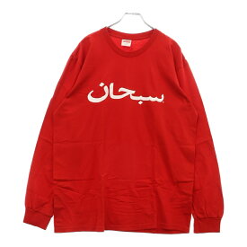 SUPREME(シュプリーム) サイズ:L 17AW Arabic Logo L/S Tee アラビックロゴ クルーネック長袖Tシャツ カットソー レッド【中古】【程度B】【カラーレッド】【取扱店舗WASTE_NOT名古屋店】