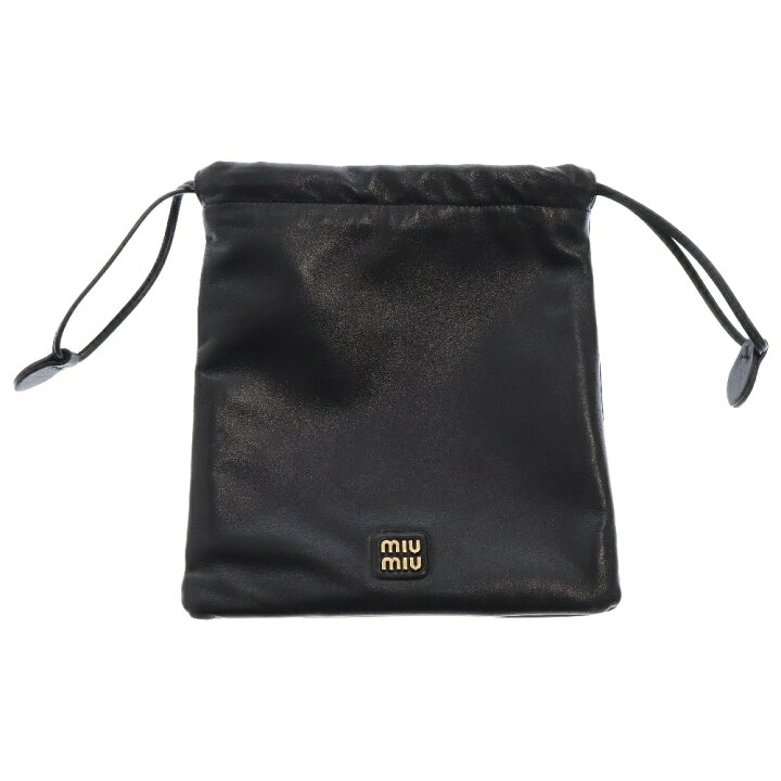 楽天市場】miumiu(ミュウミュウ) NAPPA レザーポーチ 巾着 ブラック  