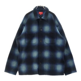 SUPREME(シュプリーム) サイズ:XL 20AW Shadow Plaid Fleece Shirt シャドウプレイドフリースシャツ ブルー【中古】【程度B】【カラーネイビー】【取扱店舗BRINGアメリカ村店】
