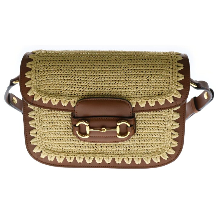 楽天市場】GUCCI(グッチ) ホースビット1955 ショルダーバッグ ラフィア 