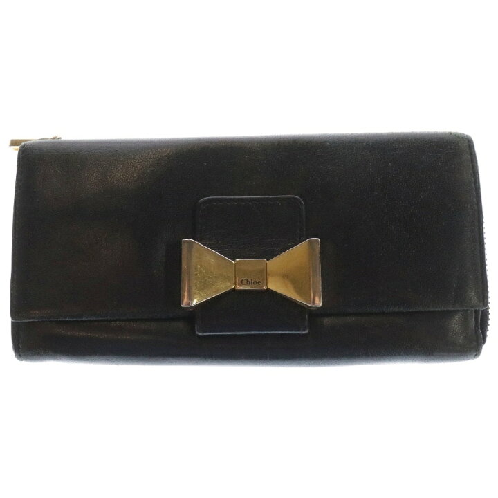 楽天市場】Chloe(クロエ) リボン ゴールド金具 ジップ レザー 長財布 