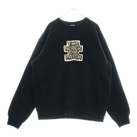 THE BLACK EYE PATCH(ブラックアイパッチ) サイズ:L KANJI LABEL TYPEFACE CREW SWEAT ロゴプリント クルーネックスウェットトレーナー ブラック BEPFW23TP50【新古品/中古】【程度S】【カラーブラック】【取扱店舗BRING THRIFT CLOSET 幕張店】