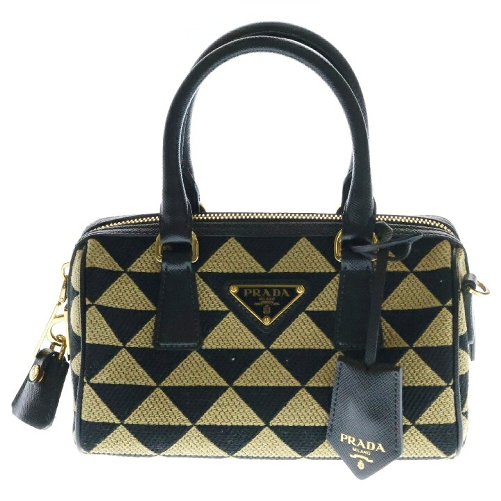 楽天市場】PRADA(プラダ) シンボル エンブロイダリー 2WAYハンドバッグ 