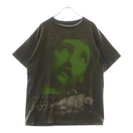 SAINT MICHAEL(セントマイケル) サイズ:S 23SS × BerBerJin BJ SS TEE REVENGE SM-S23-0000-085 ベルベルジン ダメージ加工半袖Tシャツ カットソー グレー【中古】【程度B】【カラーグレー】【取扱店舗原宿】