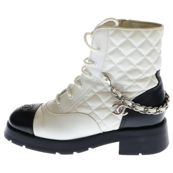 楽天市場】CHANEL(シャネル) サイズ:39 22AW Leather Lace Up Boots 