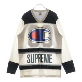 SUPREME(シュプリーム) サイズ:M 14SS × Champion Hockey Top チャンピオン ホッケー ロングスリーブ ゲームシャツ ホワイト【中古】【程度C】【カラーホワイト】【取扱店舗BRING THRIFT CLOSET 幕張店】