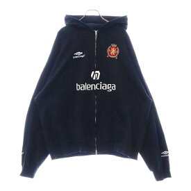BALENCIAGA(バレンシアガ) サイズ:L 24SS Soccer Paris Zip-Hoodie ジップアップパーカー ロゴ刺繍 744457 TPVS6 ブラック【中古】【程度A】【カラーブラック】【取扱店舗BRING仙台店】