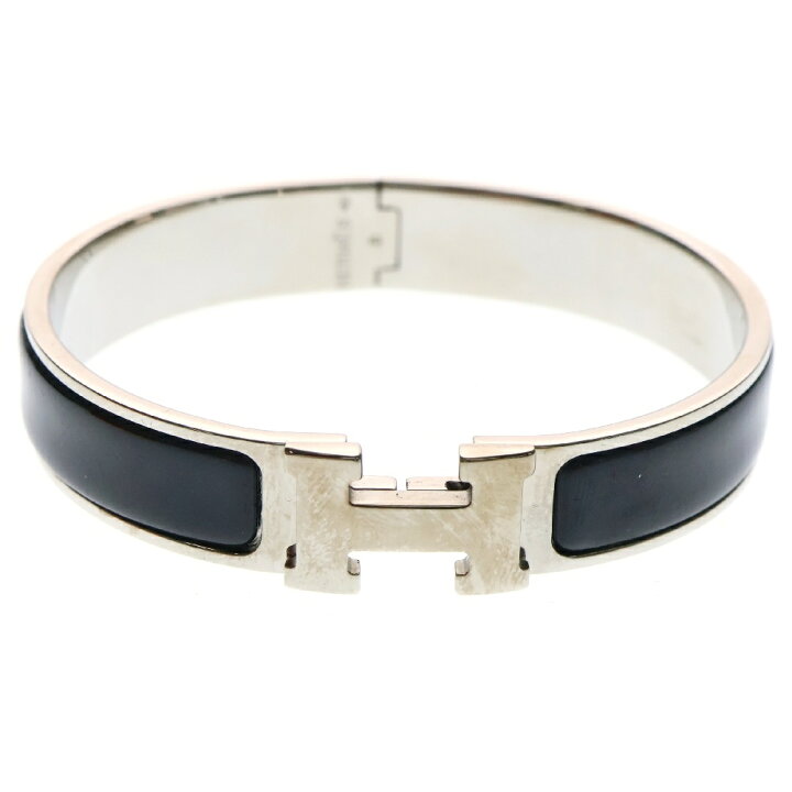 楽天市場】HERMES(エルメス) クリックH PM バングル 黒 シルバー金具 