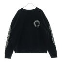 CHROME HEARTS(クロムハーツ) サイズ:M Horseshoe L/S Sweatshirt ホースシュープリント 袖フローラル スウェット ブラック【中古】【程度B】【カラーブラック】【取扱店舗BRING仙台店】